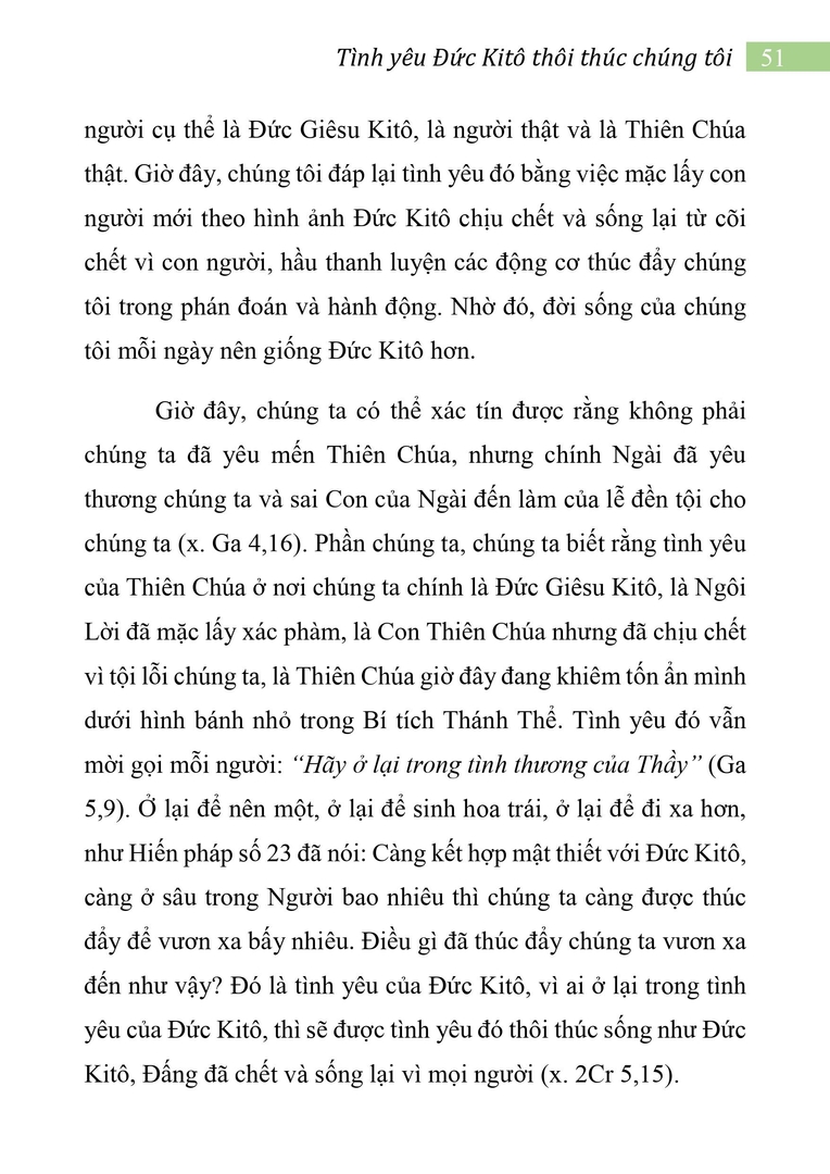 Tình yêu Đức Kitô thôi thúc chúng tôi