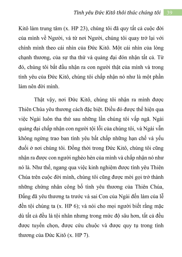 Tình yêu Đức Kitô thôi thúc chúng tôi
