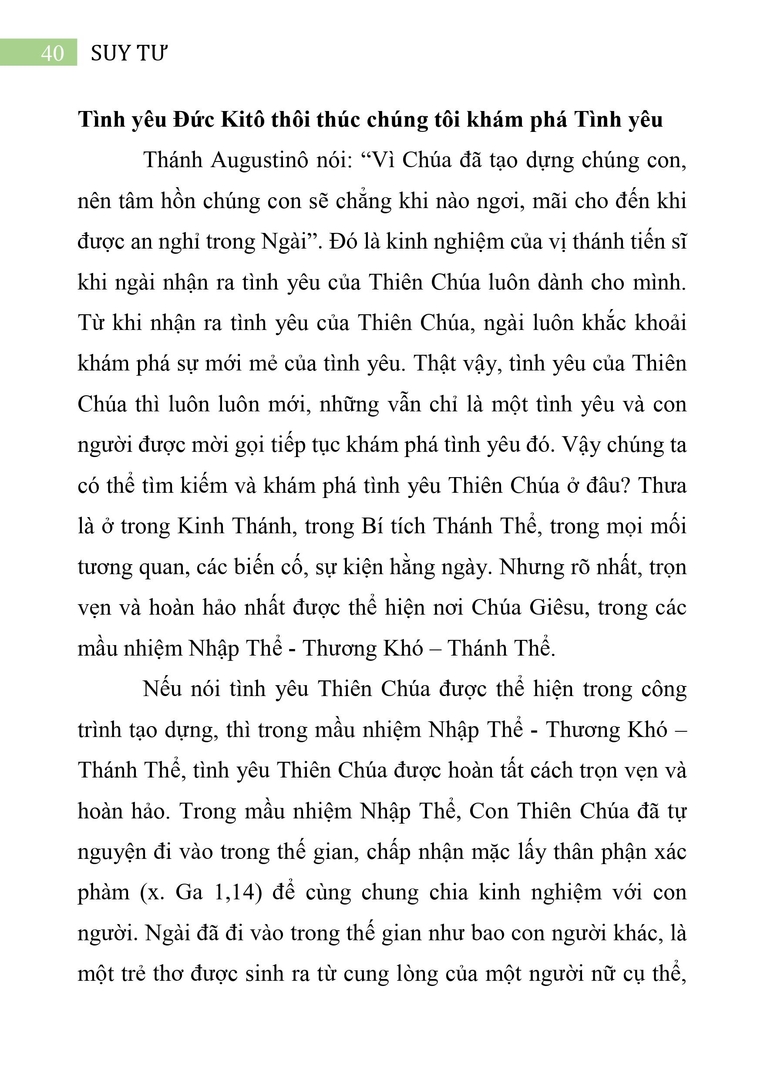 Tình yêu Đức Kitô thôi thúc chúng tôi